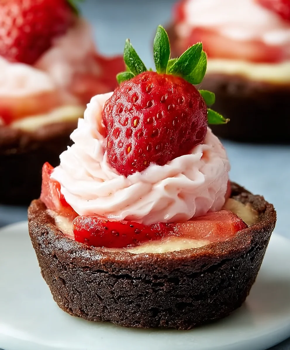 Strawberry Cheesecake Cookie Cups-Easy Sweet Treat