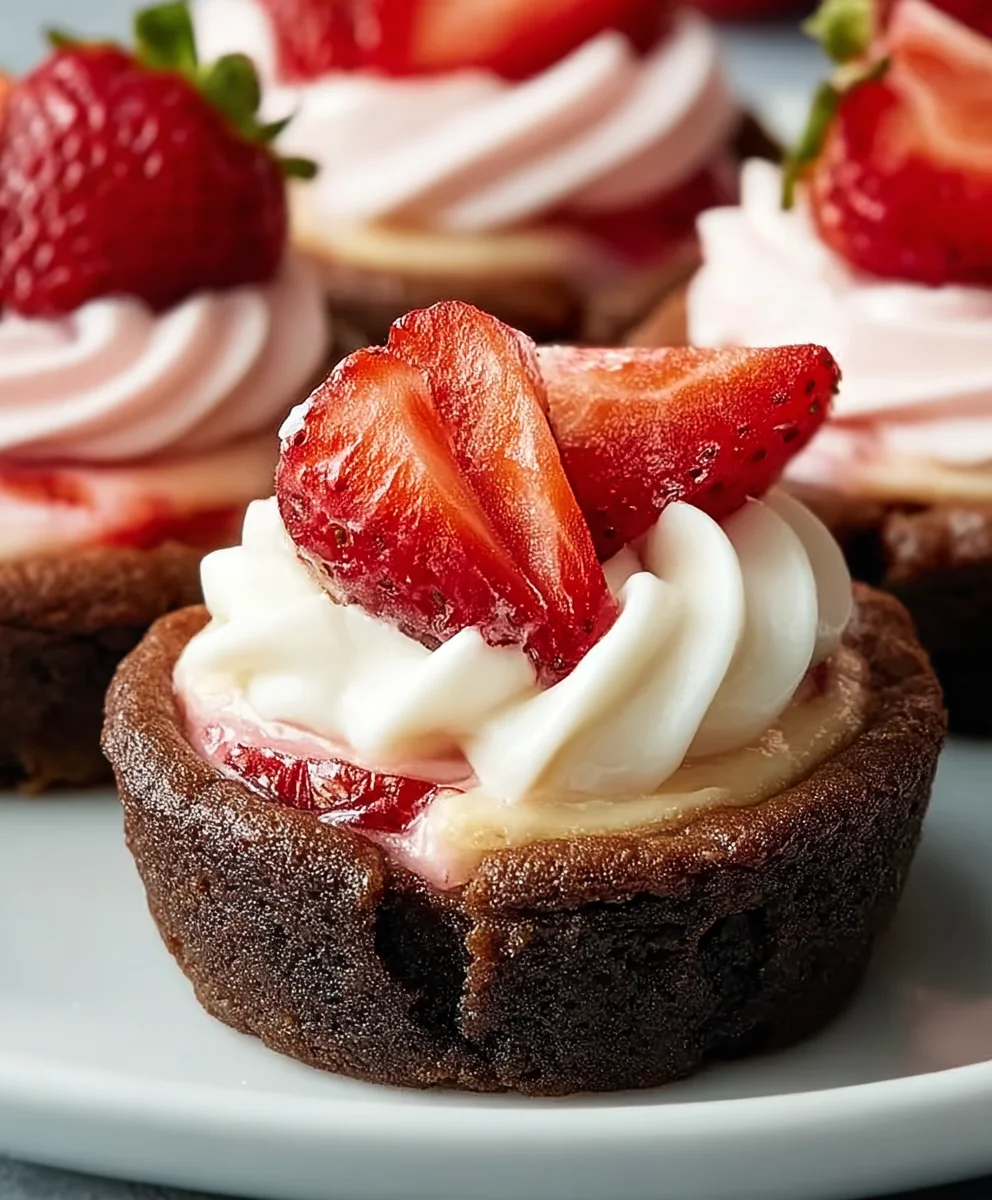 Strawberry Cheesecake Cookie Cups-Easy Sweet Treat