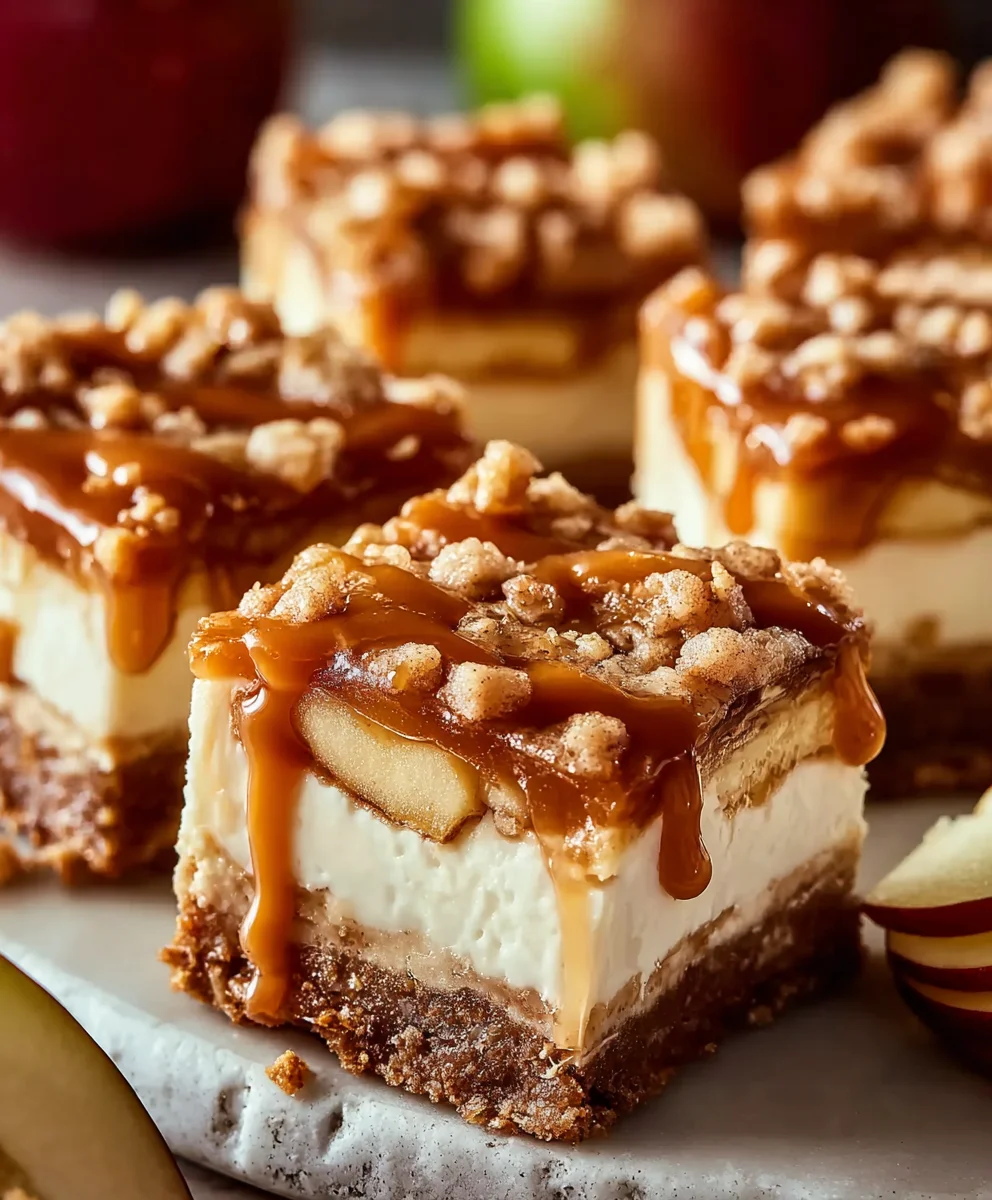 Caramel Apple Cheesecake Bars-Easy Decadent Dessert