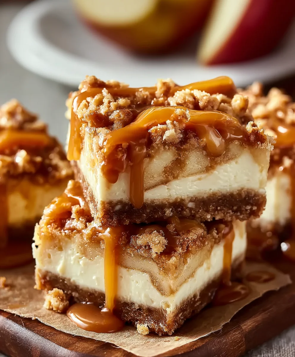Caramel Apple Cheesecake Bars-Easy Decadent Dessert