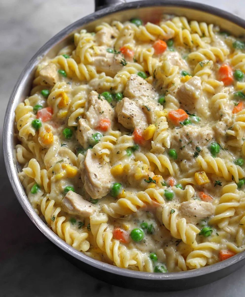 Easy Chicken Pot Pie Pasta - Quick Comfort Food