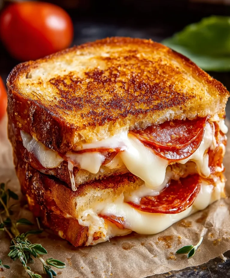 Beef Beef Pepperoni Pizza Grilled Cheese- Ultimate Flavor
