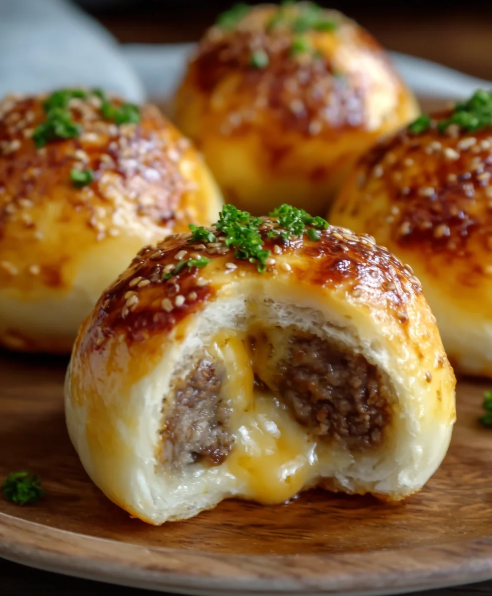 Garlic Parmesan Cheeseburger Bombs-Easy Bites