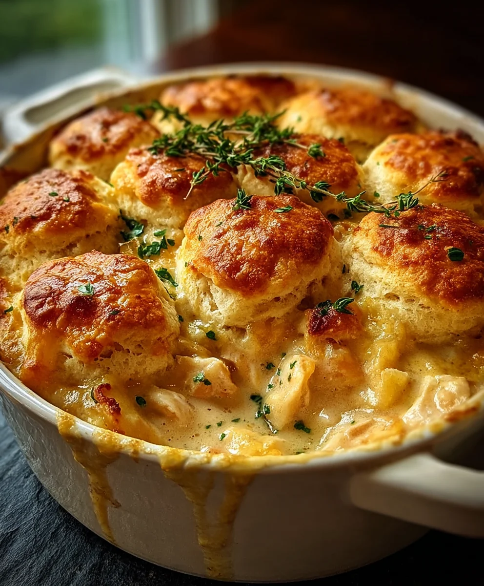 Creamy Chicken Biscuit Bake-Comfort Food Classic