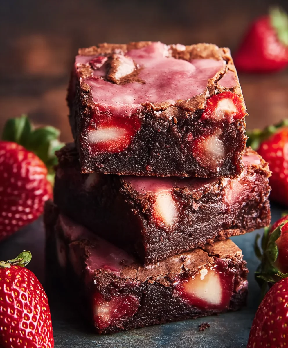 Easy Strawberry Brownies-Fudgy & Delicious Treat