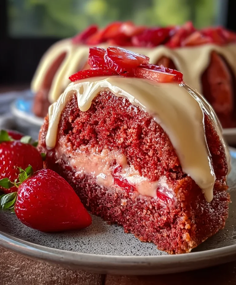 Strawberry Honeybun Cake- Sweet Swirls & Fruity Bliss