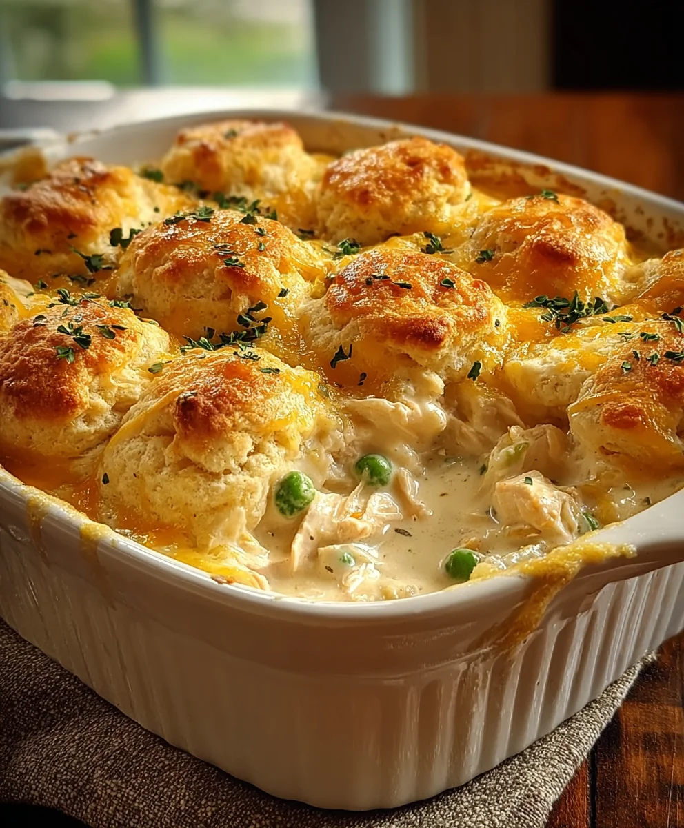 Creamy Chicken Biscuit Bake-Comfort Food Classic