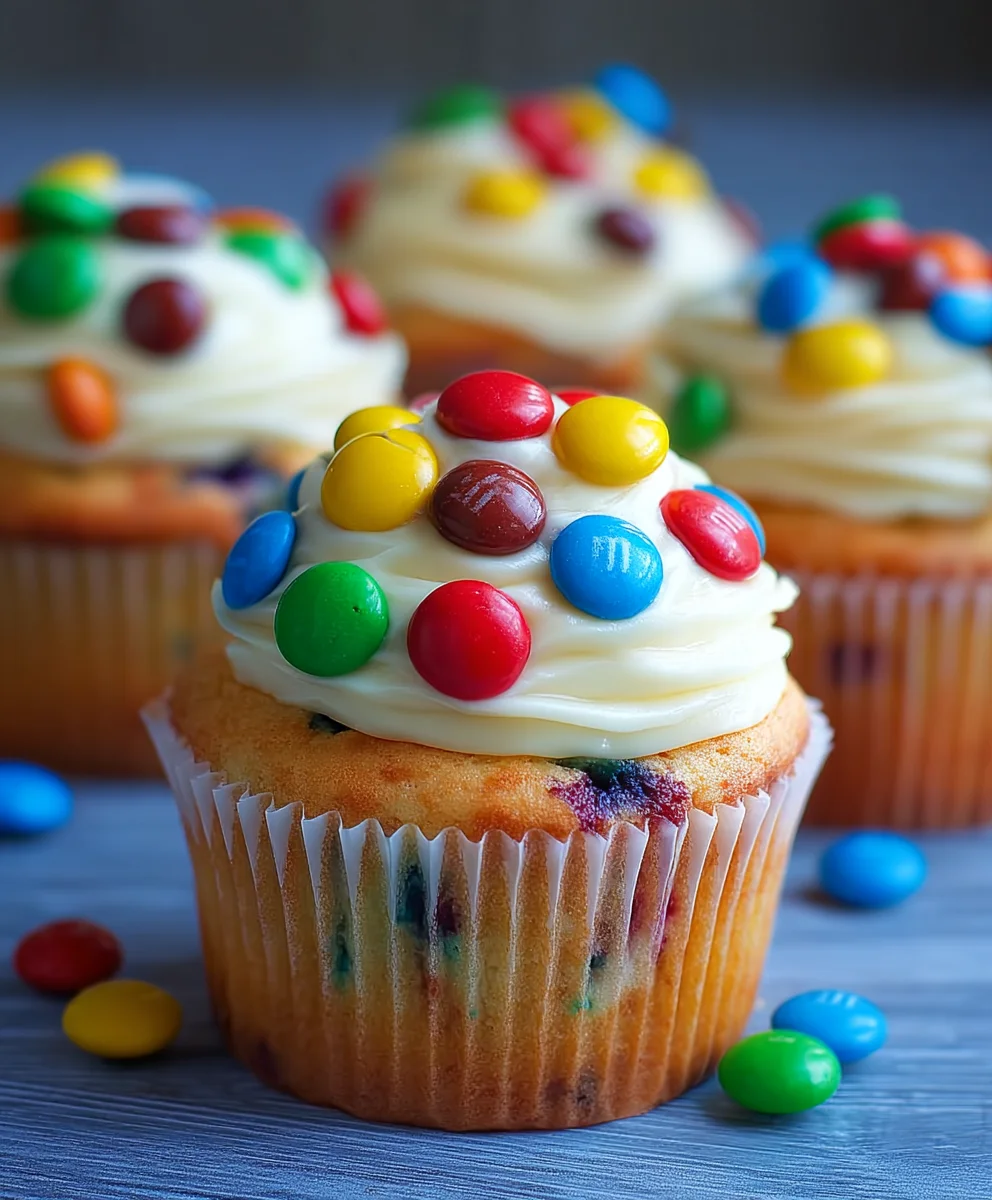 Easy M&M Cupcakes - Delicious Fun Treat