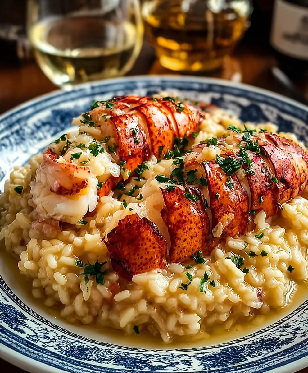 Butter Poached Lobster Risotto-Decadent Seafood Dish