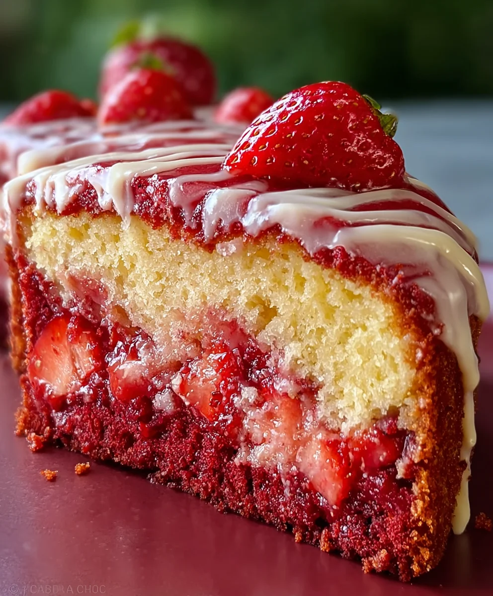 Strawberry Honeybun Cake- Sweet Swirls & Fruity Bliss
