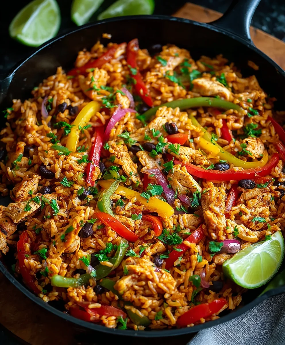 One-Pan Beef Fajita Rice Bowls-Easy Dinner