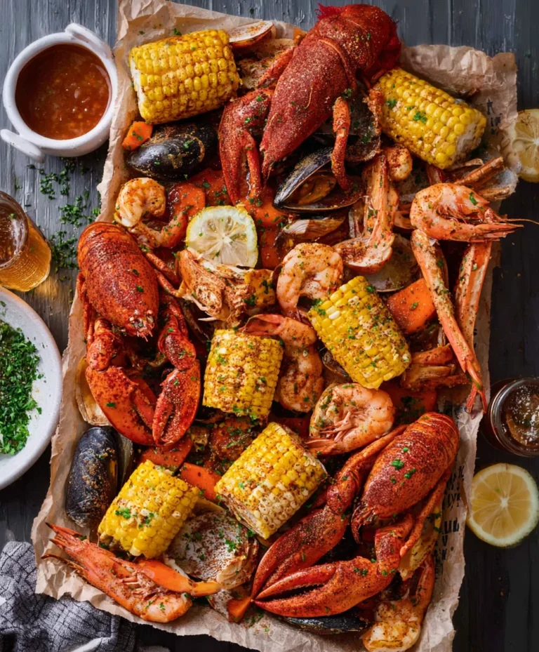 Spicy Cajun Seafood Boil-Homemade Garlic Butter
