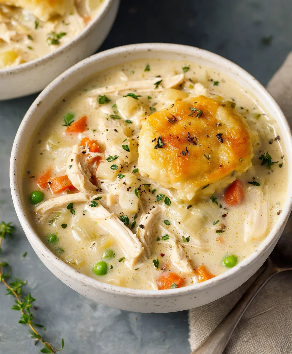 Easy Chicken Pot Pie Soup Recipe-Comfort Food