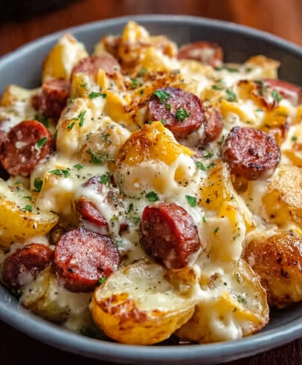 Cheesy Ranch Beef Sausage Potatoes-Easy Meal