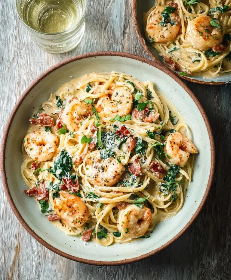Creamy Tuscan Shrimp Linguine-Easy Dinner