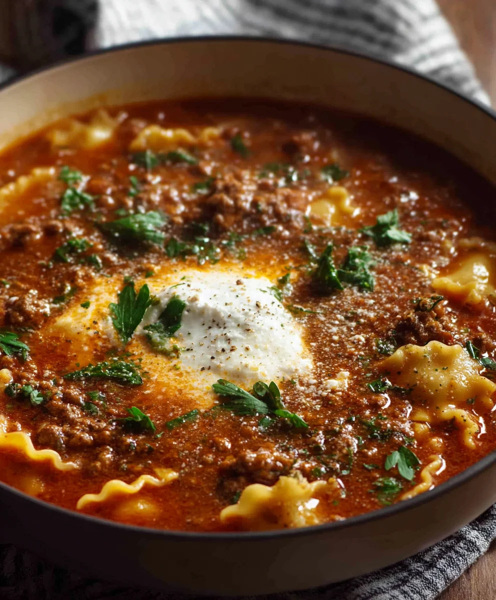 One Pot Lasagna Soup - Easy & Delicious Recipe