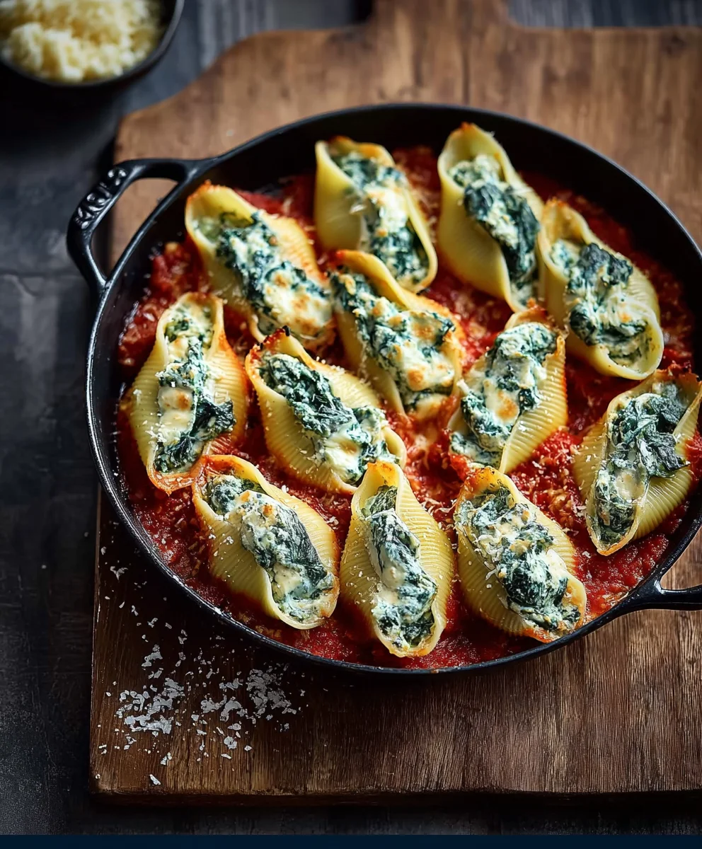 Spinach Ricotta Stuffed Shells- Easy Dinner Recipe