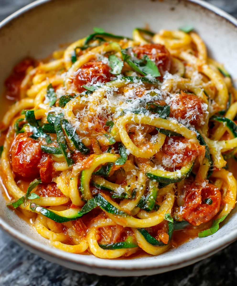 Healthy Tomato Zucchini Pasta Delight