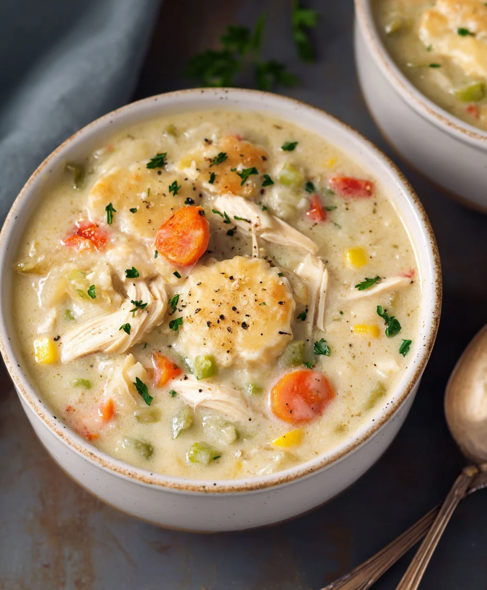 Easy Chicken Pot Pie Soup Recipe-Comfort Food