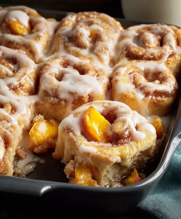 Peach Cobbler Cinnamon Rolls-Sweet Treat