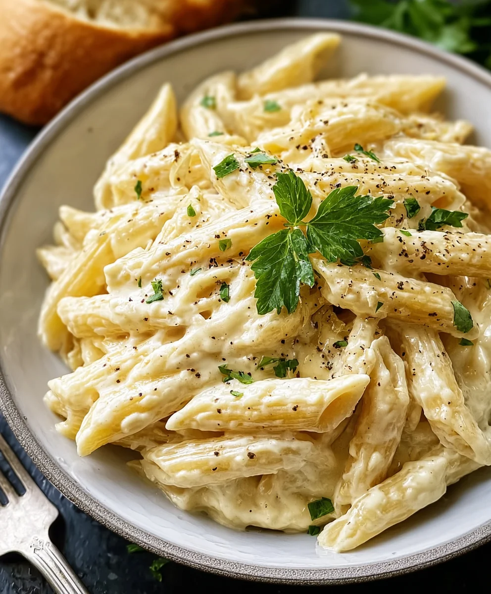 Easy Creamy Garlic Penne Pasta - Quick & Delicious Recipe