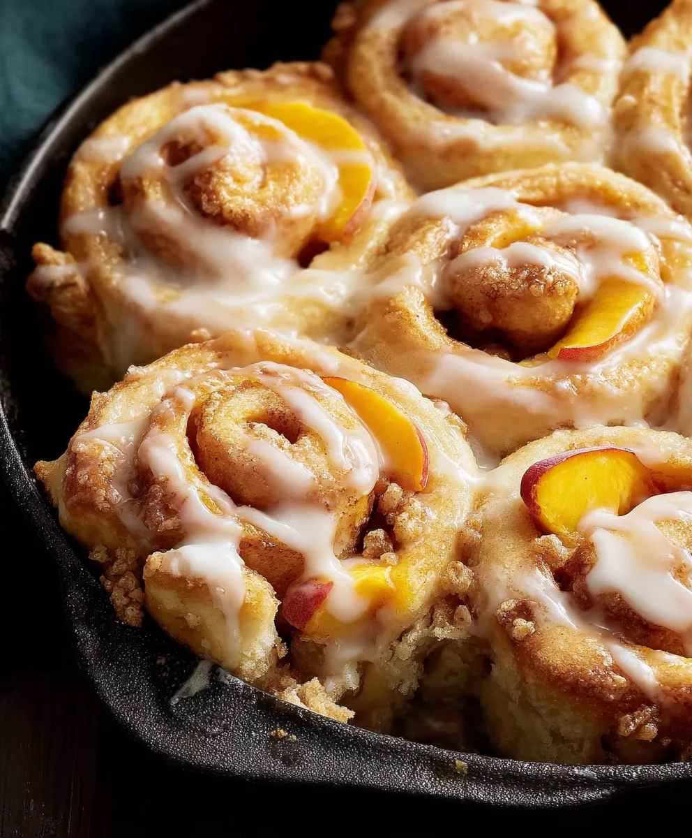 Peach Cobbler Cinnamon Rolls-Sweet Treat