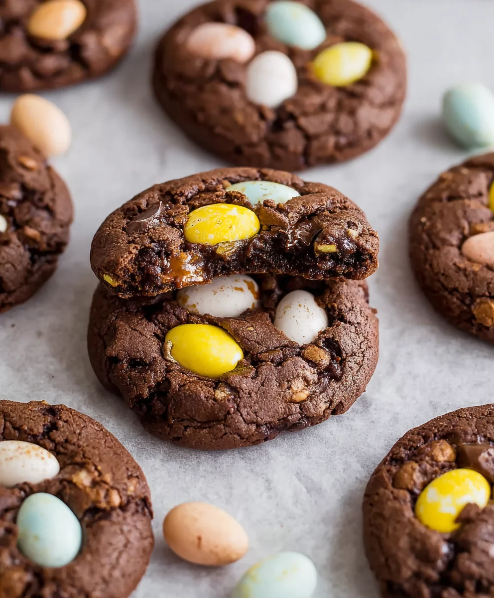 Mini Egg Brownie Cookies-Chewy Chocolate Delight