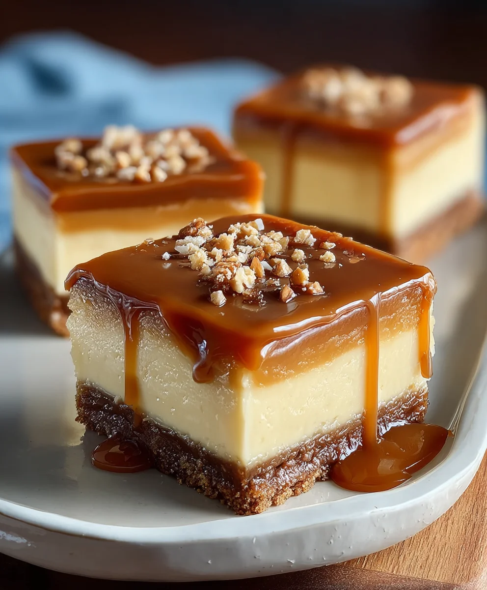 Dulce de Leche Cheesecake Bars-Decadent Dessert