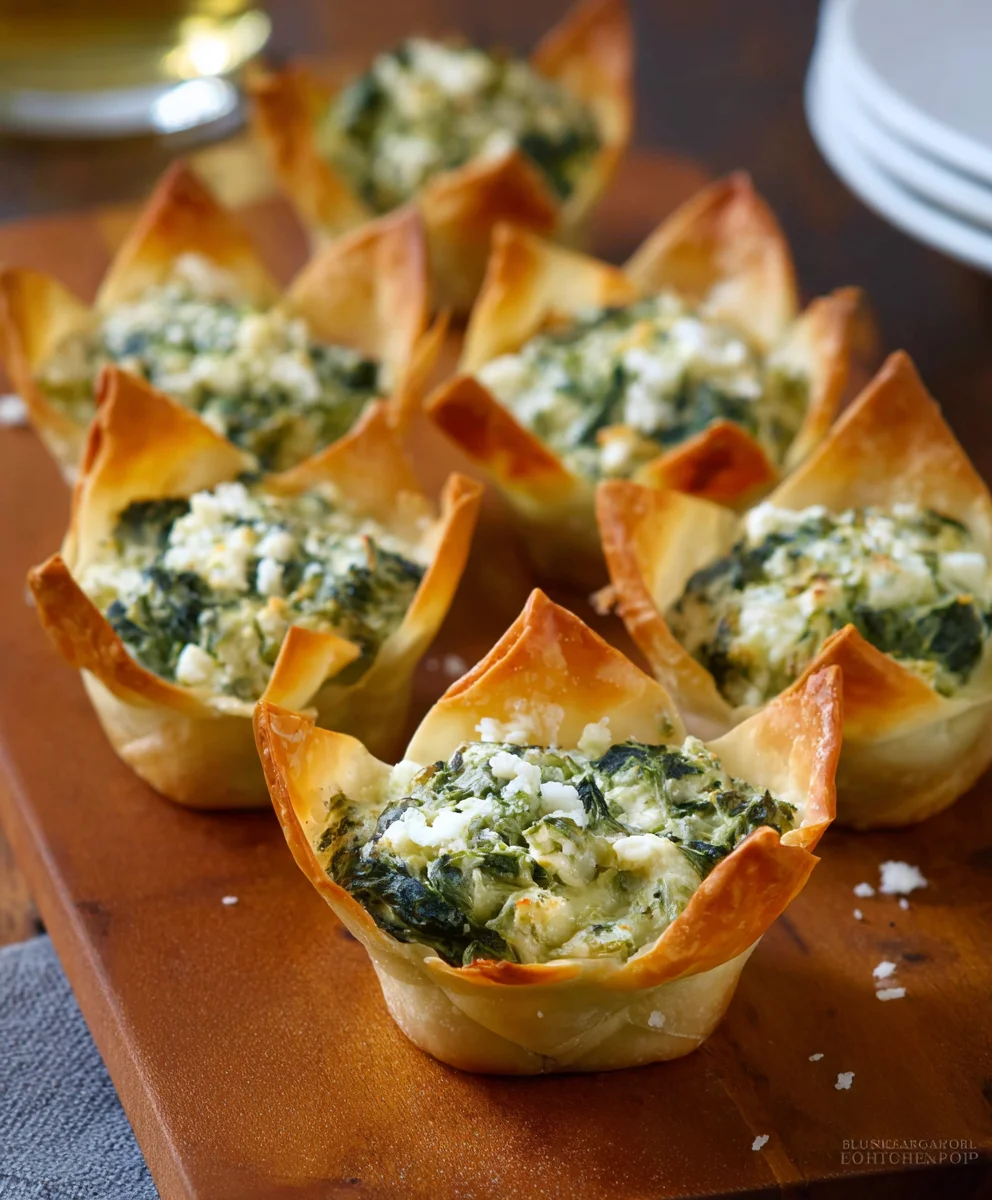 Spinach Artichoke Wonton Cups Easy Recipe