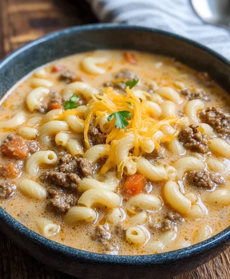 Cheeseburger Macaroni Soup – Creamy Comfort Food