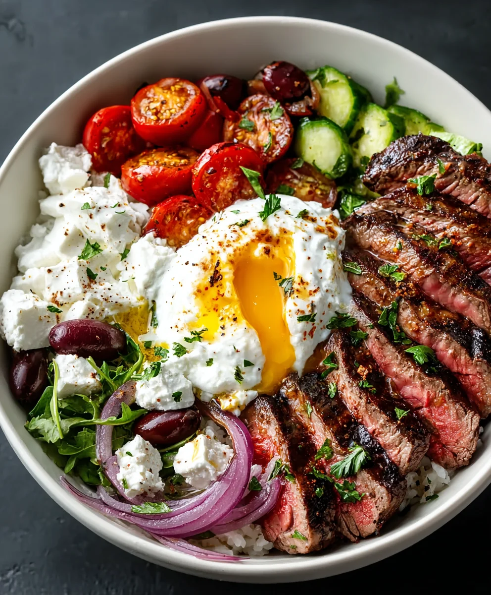 Mediterranean Steak Bowl- Easy Healthy Recipe