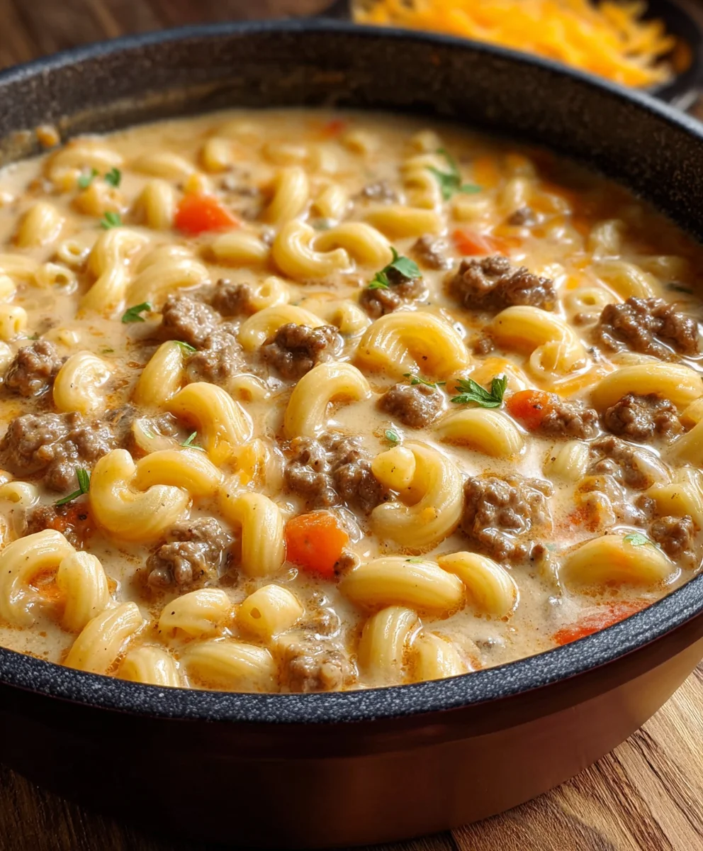 Cheeseburger Macaroni Soup - Creamy Comfort Food