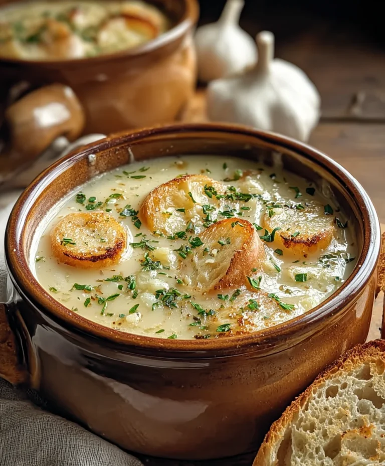 Authentic French Garlic Soup Recipe- Rich & Flavorful