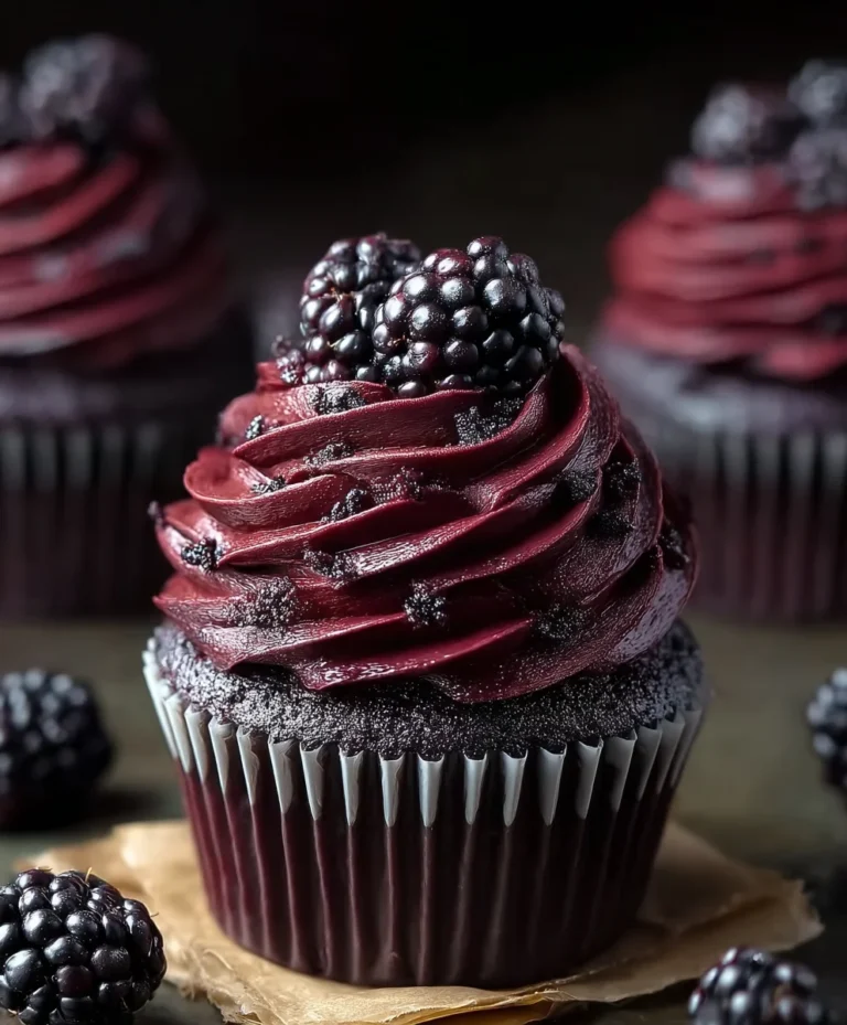 Dark Chocolate Blackberry Cupcakes – Rich & Fruity Delight