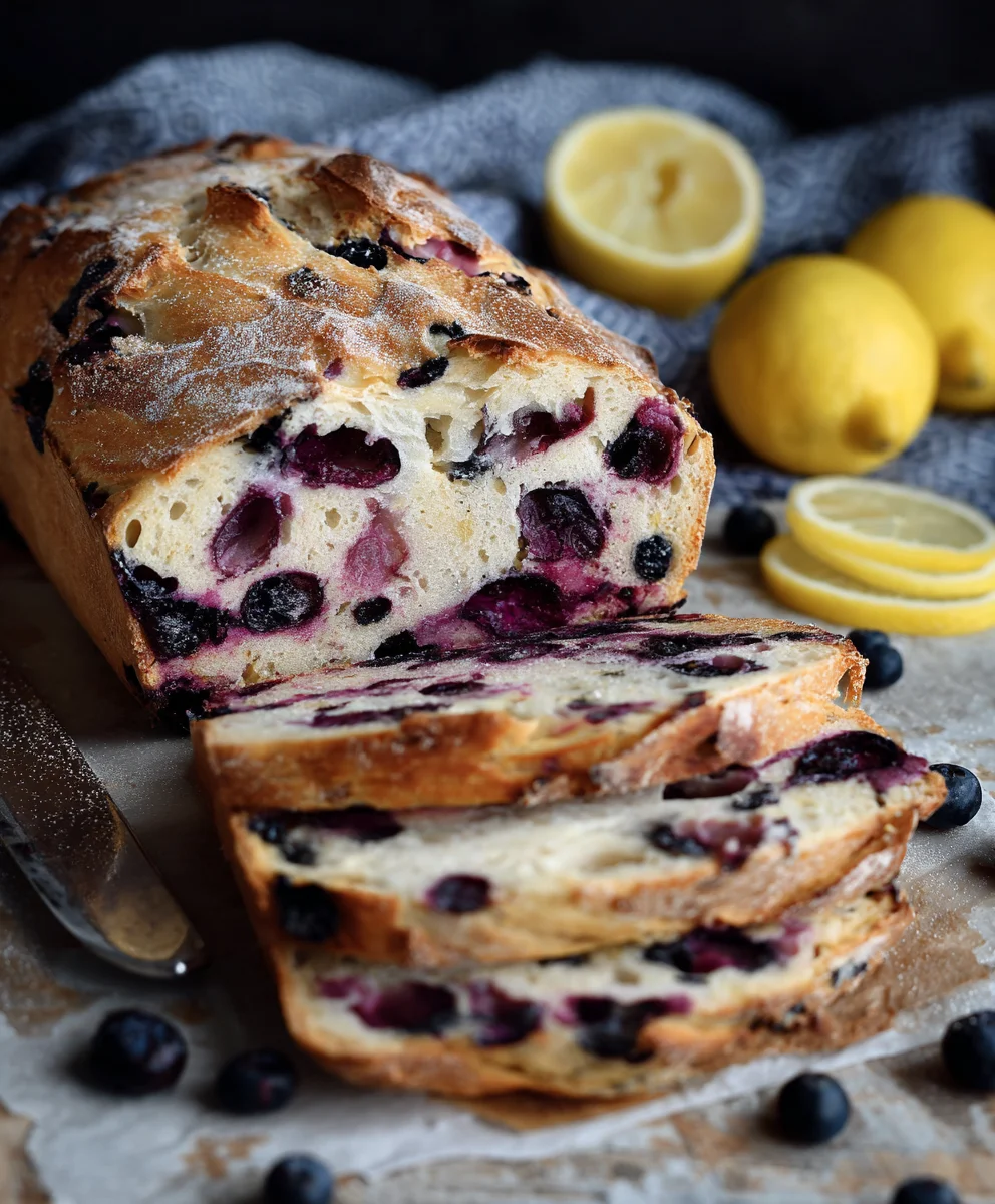 Lemon Blueberry Sourdough Bread Recipe-Easy Bake