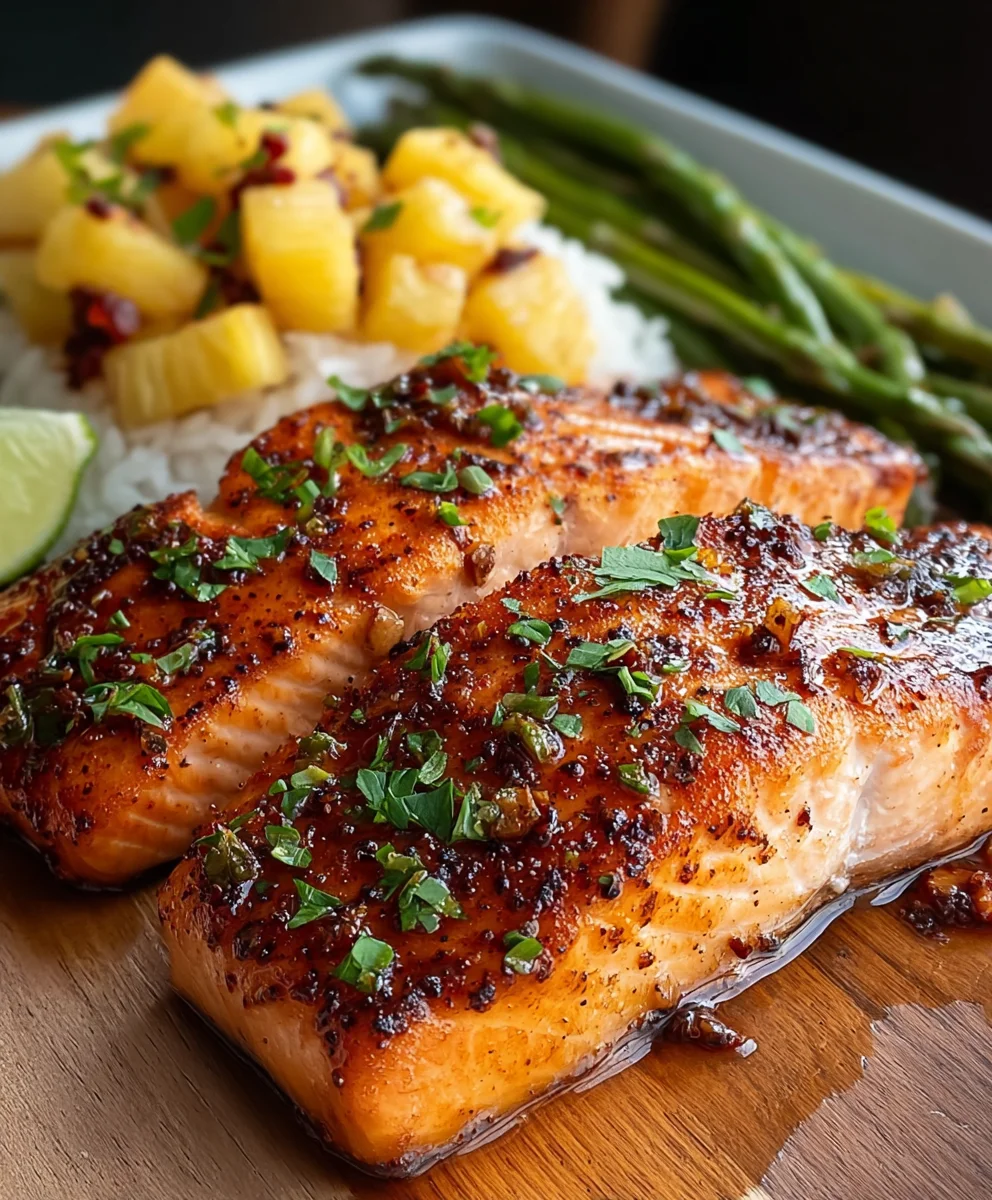 Pineapple Chipotle Salmon-Sweet & Spicy Dinner