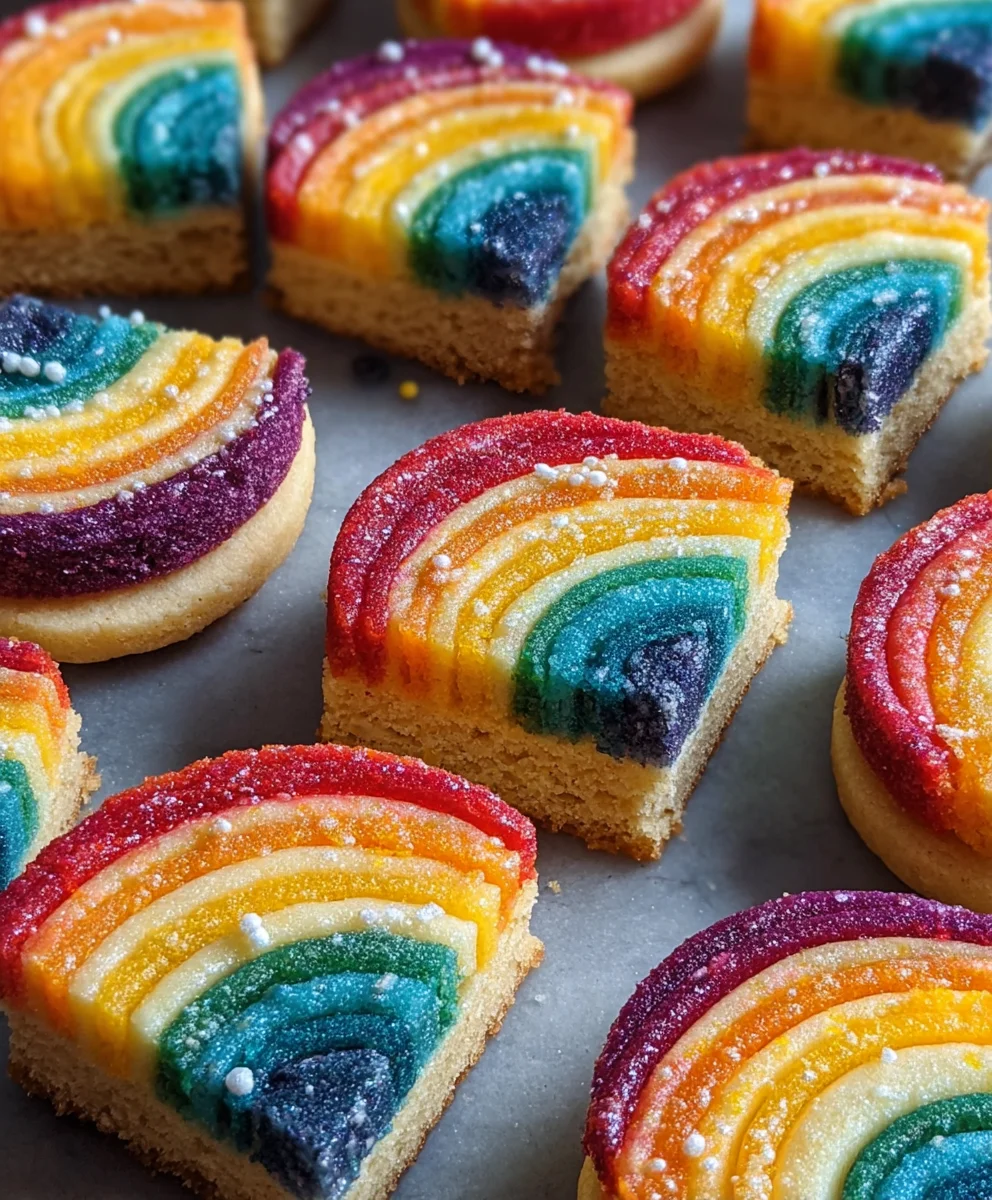 Rainbow Shortbread Cookies- Piped- Easy Recipe