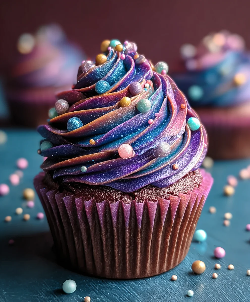 Galaxy Cupcakes- Cosmic Swirl-out-of-this-world Dessert