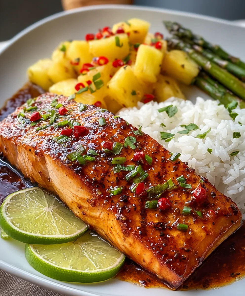 Pineapple Chipotle Salmon-Sweet & Spicy Dinner