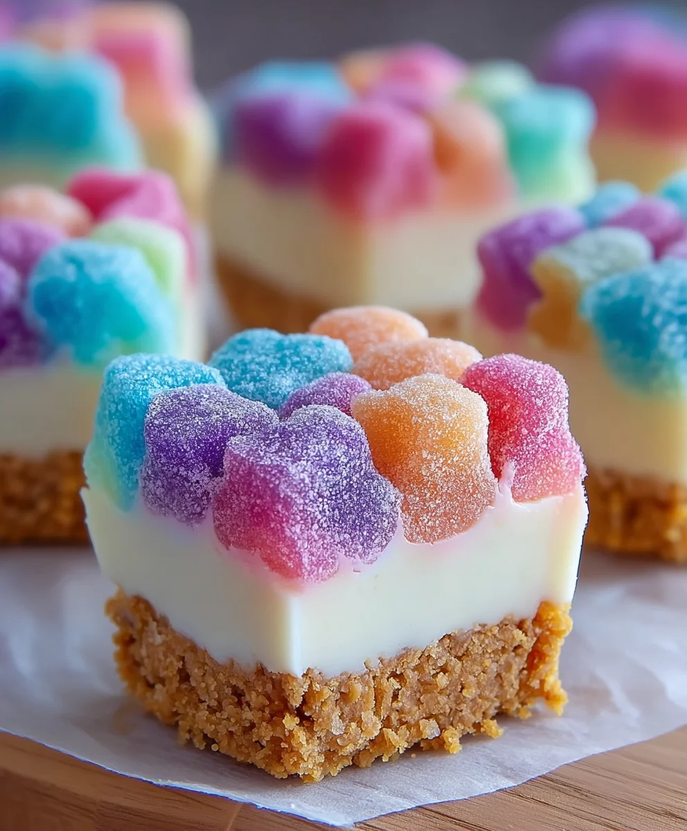 Gummy Cotton Candy Cheesecake Bites-Sweet Treat