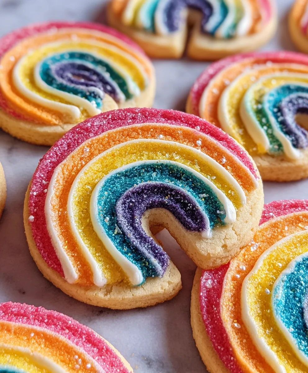 Rainbow Shortbread Cookies- Piped- Easy Recipe