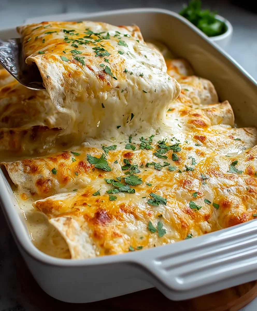 Easy White Chicken Enchiladas-Quick & Creamy Recipe