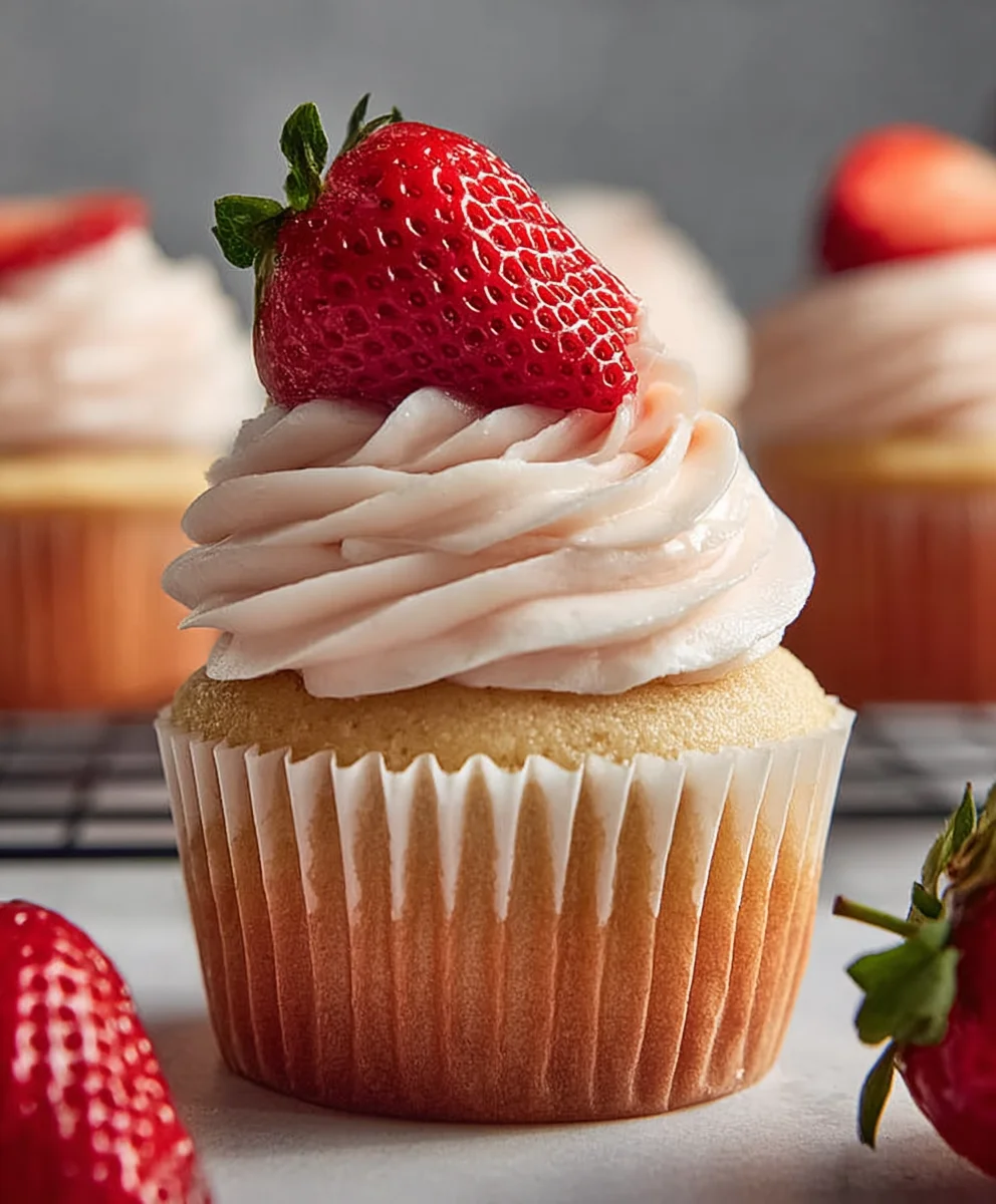 Fresh Strawberry Cupcakes-Easy Homemade Treat