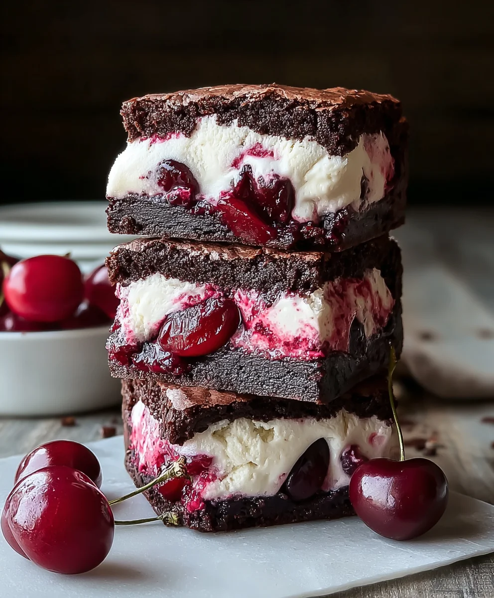 Cherry Brownie Ice Cream Sandwiches-Sweet Treat
