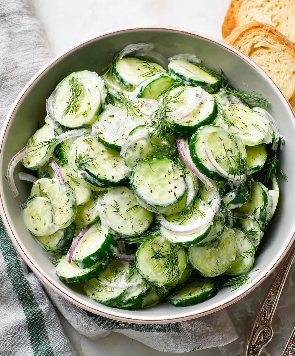 Refreshing Cucumber Dill Salad Recipe-Quick & Easy
