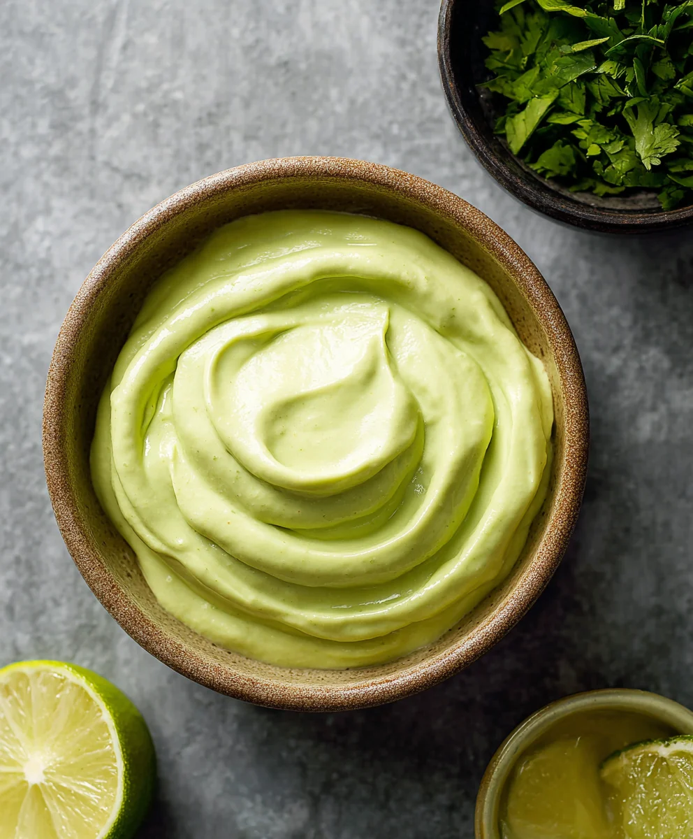 Creamiest Avocado Crema - Tacos Salads & More