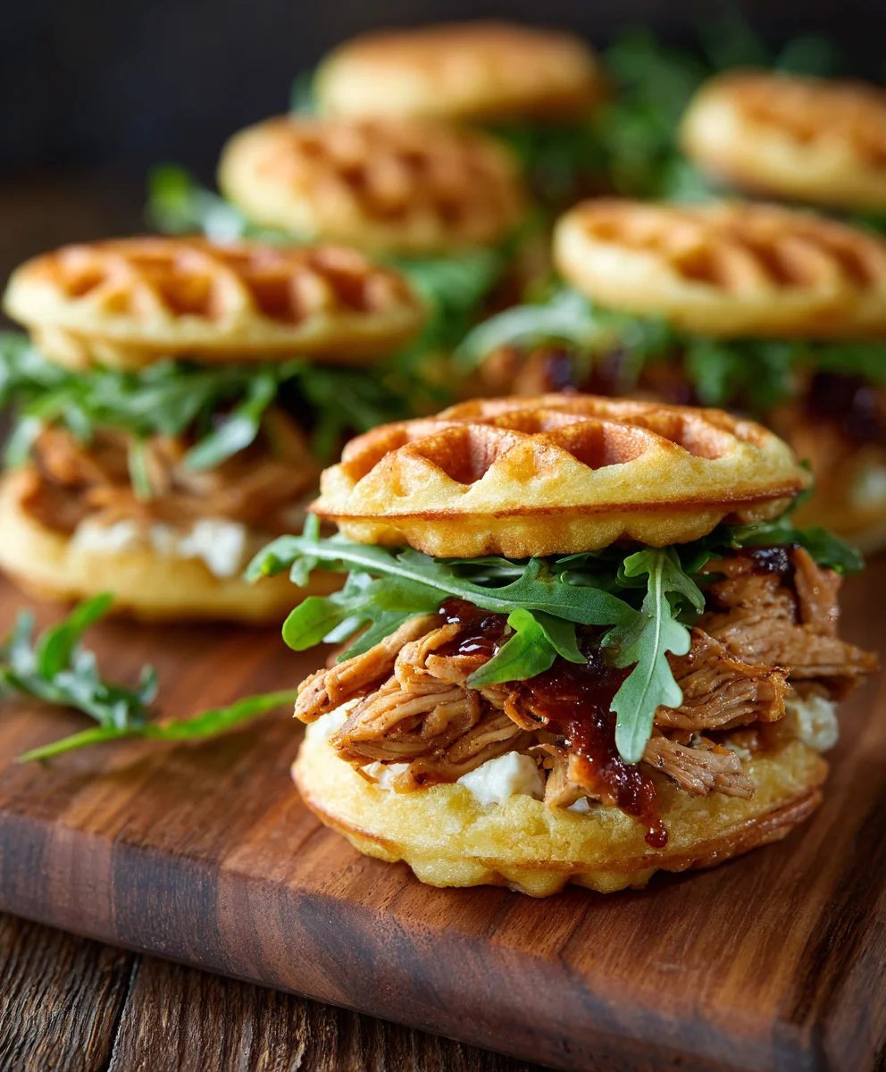Game Day Chicken Waffle Sliders-Easy Appetizer Recipe