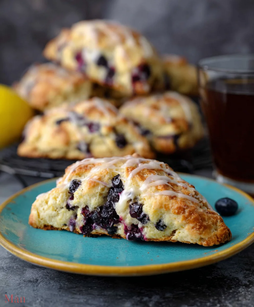 Sourdough Discard Blueberry Lemon Scones - Easy Recipe