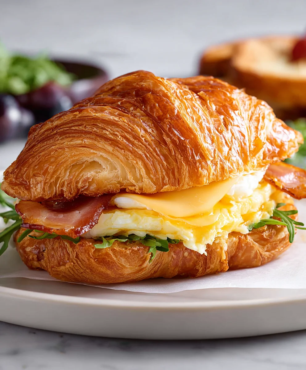 Easy Croissant Breakfast Sandwiches-Quick Delicious Meal