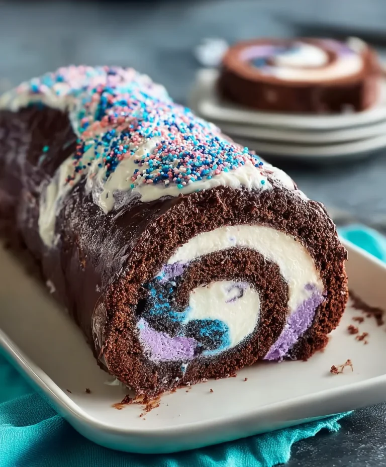 Galaxy Cake Roll Recipe-Swirls of Cosmic Delight